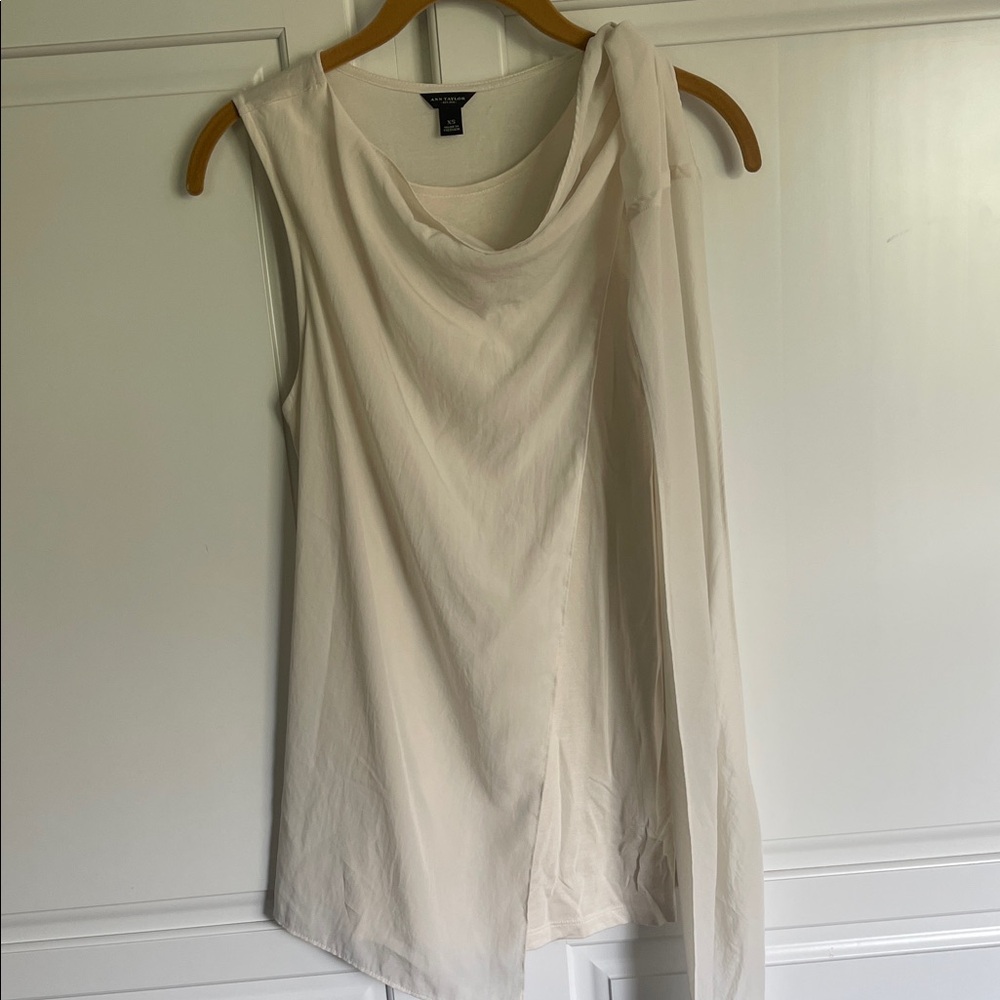 Ann Taylor Ivory Sleeveless Blouse